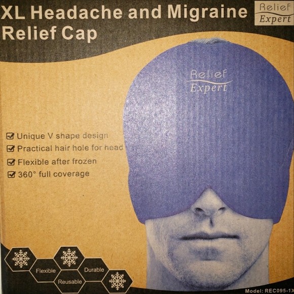 Migraine Ice Gel Cap Stress Tension Headache Relief - 360 Coverage New - Picture 5 of 6
